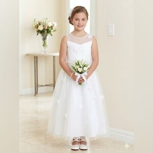 Darling Communion wedding flower girl 4 layer dress SZ 170 (14-16) White tulle